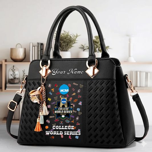 VIRAL EDITON - NEW CUSTOMIZED NCAA CWS32 CWS ALL TEAMS ZIP HANDBAG MULTICOLOR