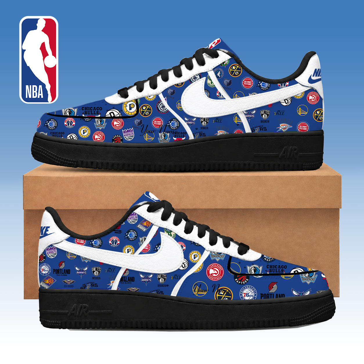 FINAL SALE - NEW CUSTOMIZED NBA32 BKA NBA ALL TEAMS AF1 SNEAKERS