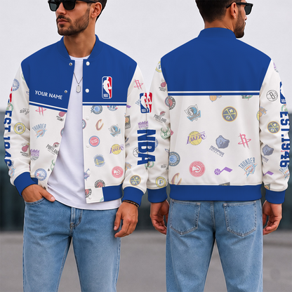 EXCLUSIVE EDITION - NEW CUSTOMIZED NBA32 NBA ALL TEAMS BASEBALL JACKET, SATIN VARSITY JACKET