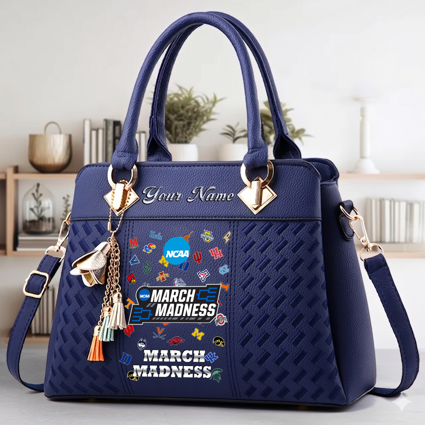 VIRAL EDITON - NEW CUSTOMIZED NCAA MAM32 MAM ALL TEAMS ZIP HANDBAG MULTICOLOR