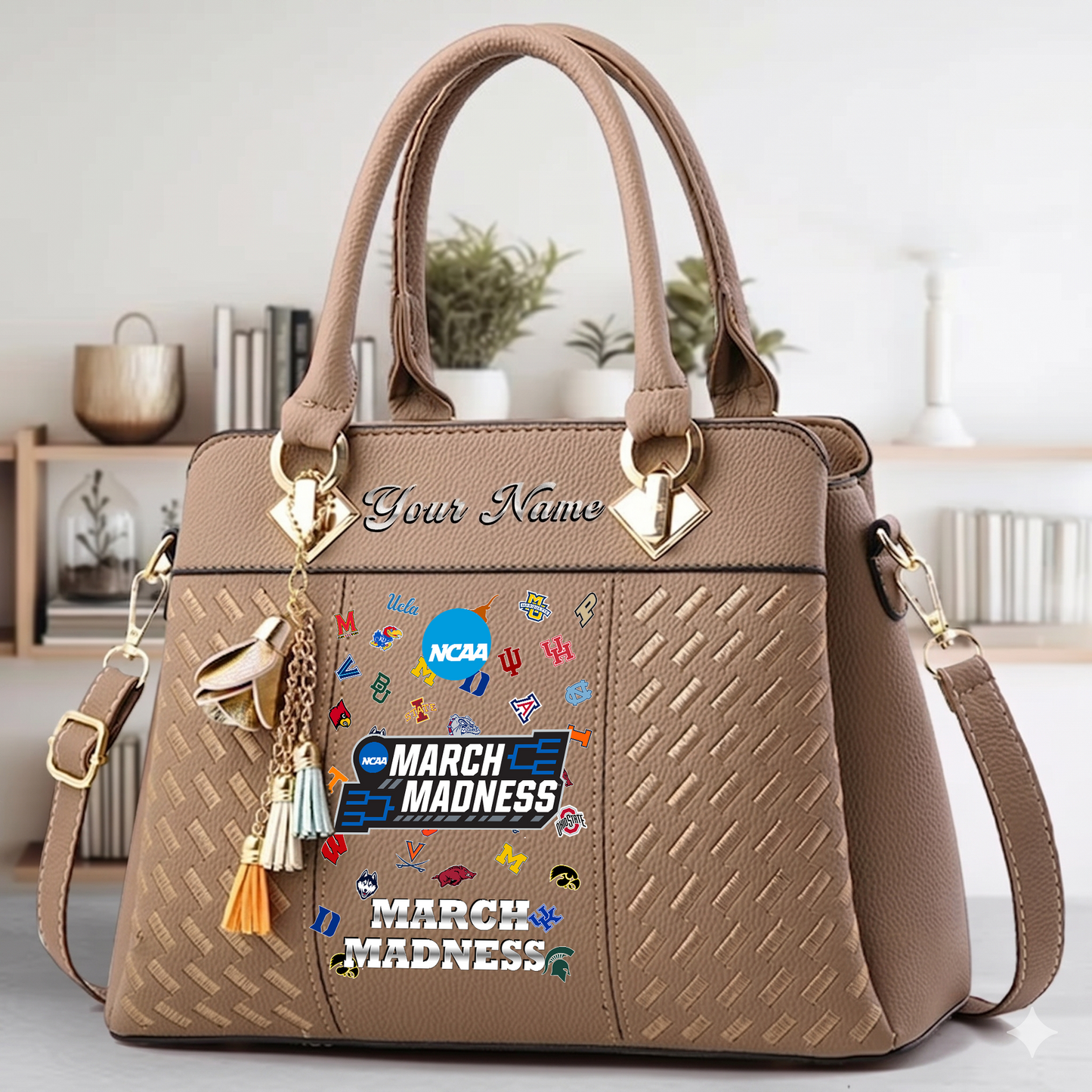 VIRAL EDITON - NEW CUSTOMIZED NCAA MAM32 MAM ALL TEAMS ZIP HANDBAG MULTICOLOR