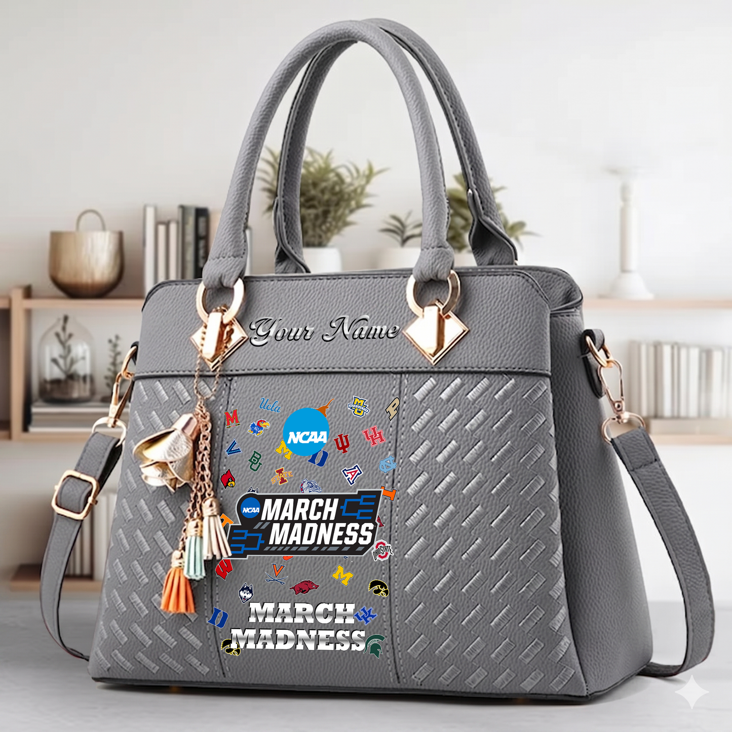 VIRAL EDITON - NEW CUSTOMIZED NCAA MAM32 MAM ALL TEAMS ZIP HANDBAG MULTICOLOR