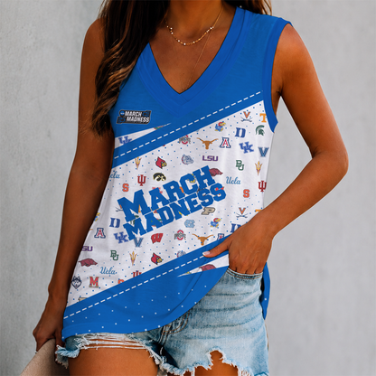 FINAL SALE - NEW CUSTOMIZED NCAA MAM32 ALL TEAMS WOMEN'S V-NECK TANK TOP