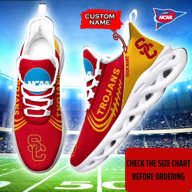 FLASH SALE - NEW CUSTOMIZED NCAA FBS32 USC USC TROJANS CLUNKY SNEAKERS