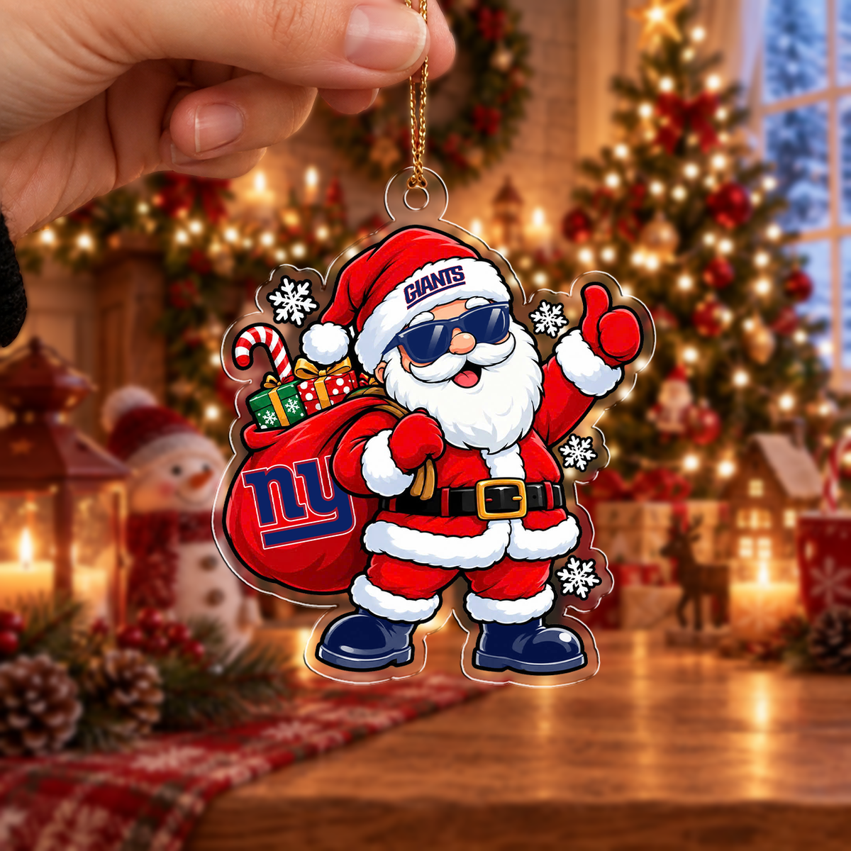 LIMITED EDITION - NEW CUSTOMIZED NFL32 NYG NEW YORK GIANTS ACRYLIC ORNAMENT