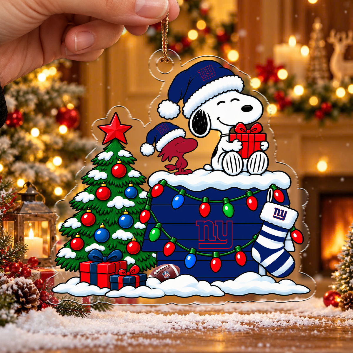 HOT DEAL - NEW CUSTOMIZED NFL32 NYG NEW YORK GIANTS CHRISTMAS ACRYLIC ORNAMENT