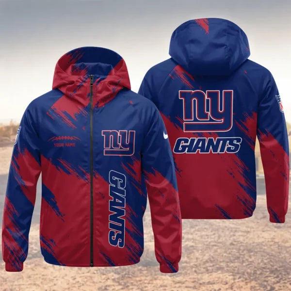 LIMITED EDITION - NEW CUSTOMIZED NFL32 NYG NEW YORK GIANTS WINDBREAKER JACKET