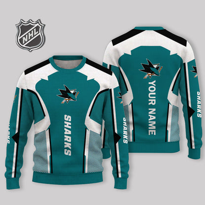 LIMITED EDITION - NEW CUSTOMIZED NHL32 SJS SAN JOSE SHARKS UGLY SWEATER