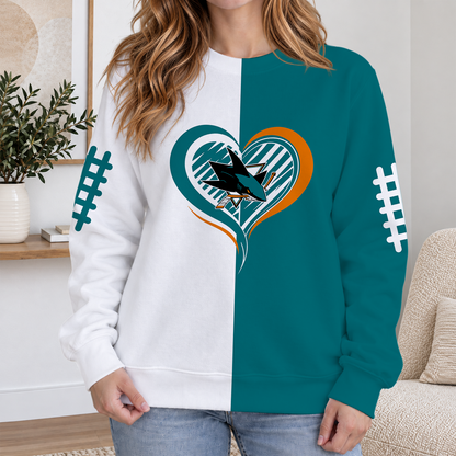LIMITED EDITION - NEW CUSTOMIZED NHL32 SJS SAN JOSE SHARKS RIBBED HOODIE & SWEATSHIRT