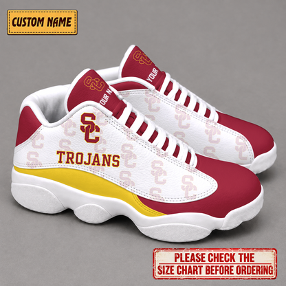 LIMITED EDITION - NEW CUSTOMIZED NCAA FBS32 USC USC TROJANS AIR JORDAN 13 LOW TOP SNEAKER