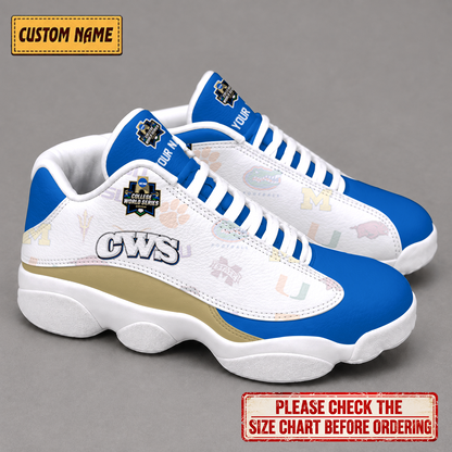 LIMITED EDITION - NEW CUSTOMIZED NCAA CWS32 BBC ALL TEAMS AIR JORDAN 13 LOW TOP SNEAKER