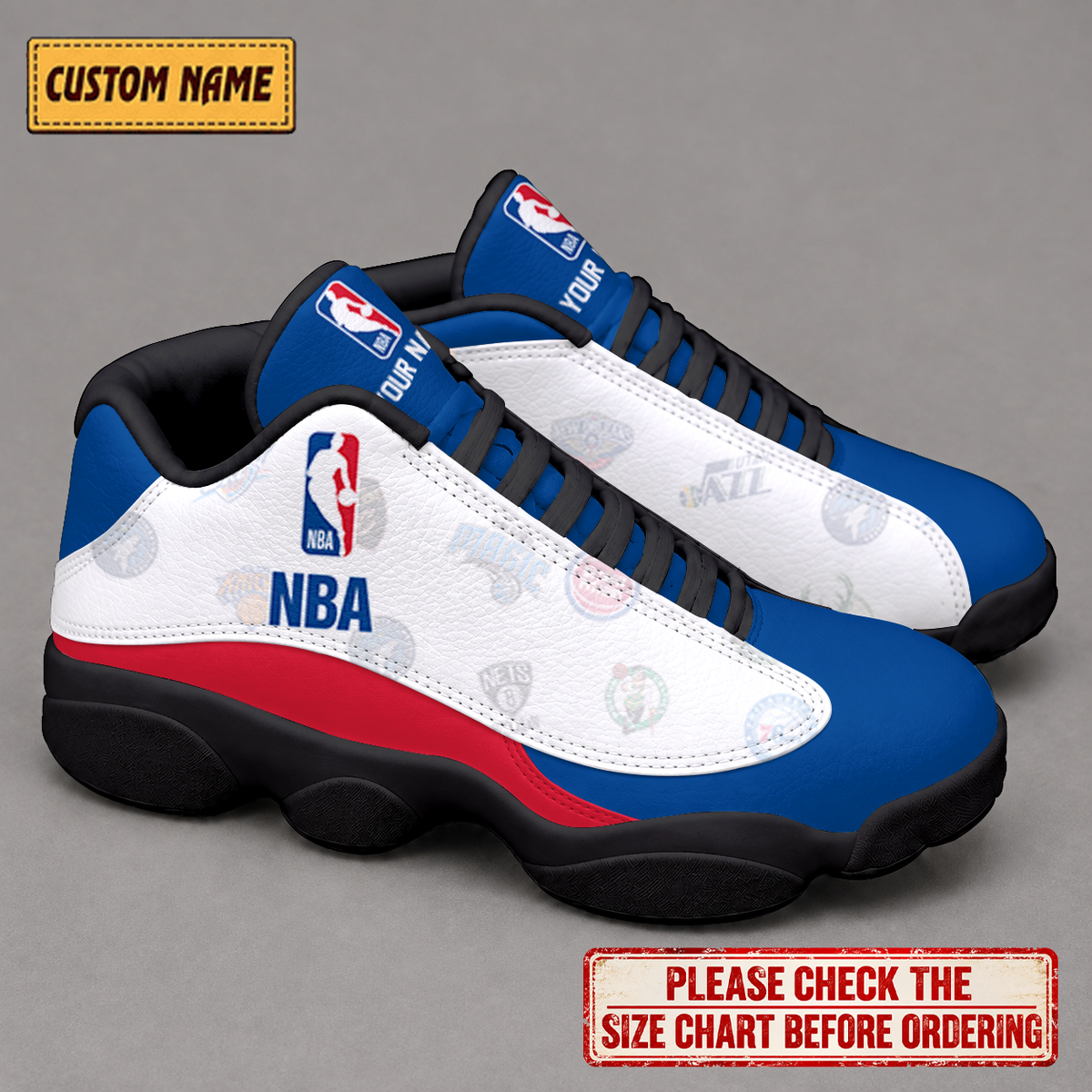 SPECIAL EDITION - NEW CUSTOMIZED NBA32 ALL TEAMS AIR JORDAN 13 LOW TOP SNEAKER