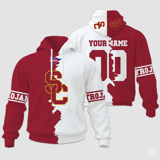 LIMITED EDITION - NEW CUSTOMIZED NCAA FBS32 USC USC TROJANS UNISEX HOODIE & ZIP HOODIE