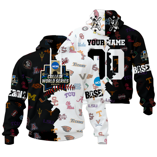 LIMITED EDITION - NEW CUSTOMIZED NCAA CWS32 CWS ALL TEAMS UNISEX HOODIE & ZIP HOODIE