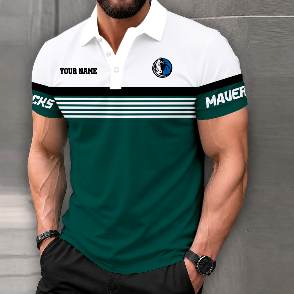 FINAL SALE - NEW CUSTOMIZED NBA18 DMA DALLAS MAVERICKS POLO SHIRT