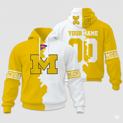 LIMITED EDITION - NEW CUSTOMIZED NCAA FBS03 MIW MI WOLVERINES UNISEX HOODIE & ZIP HOODIE