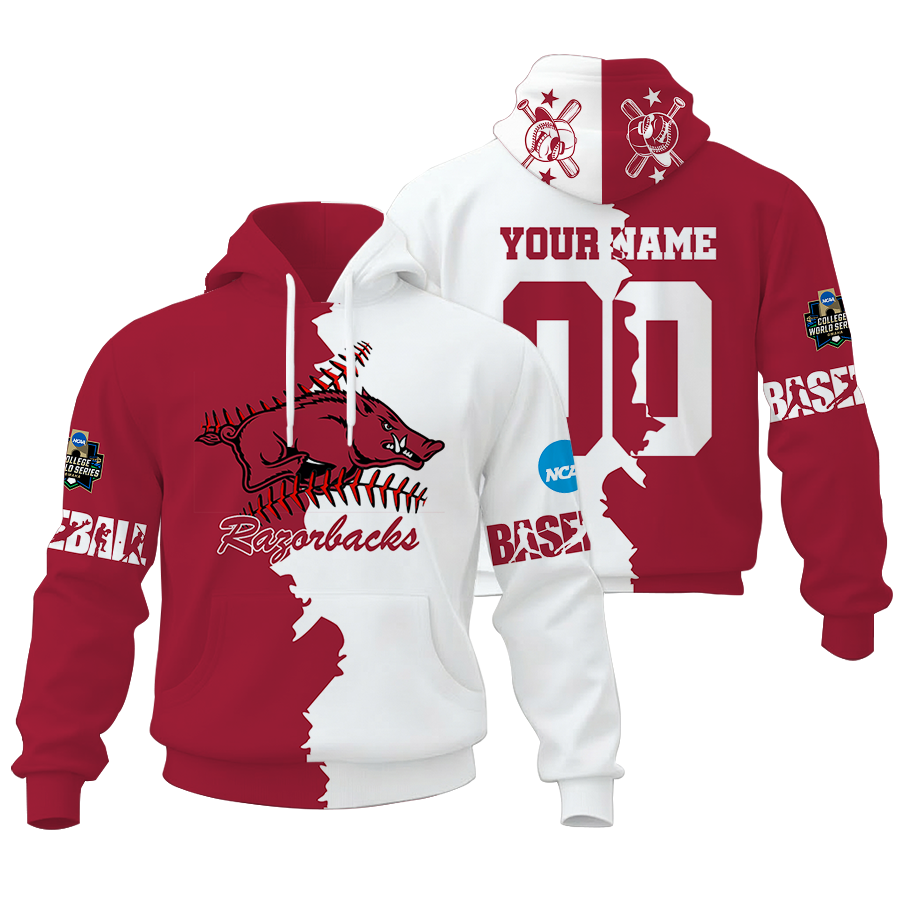 LIMITED EDITION - NEW CUSTOMIZED NCAA CWS03 AKR AK RAZORBACKS UNISEX HOODIE & ZIP HOODIE