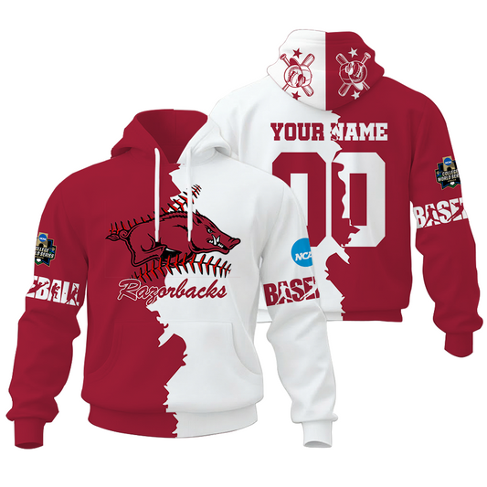 LIMITED EDITION - NEW CUSTOMIZED NCAA CWS03 AKR AK RAZORBACKS UNISEX HOODIE & ZIP HOODIE