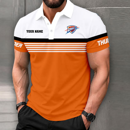 FINAL SALE - NEW CUSTOMIZED NBA01 OCT OKLAHOMA CITY THUNDER POLO SHIRT
