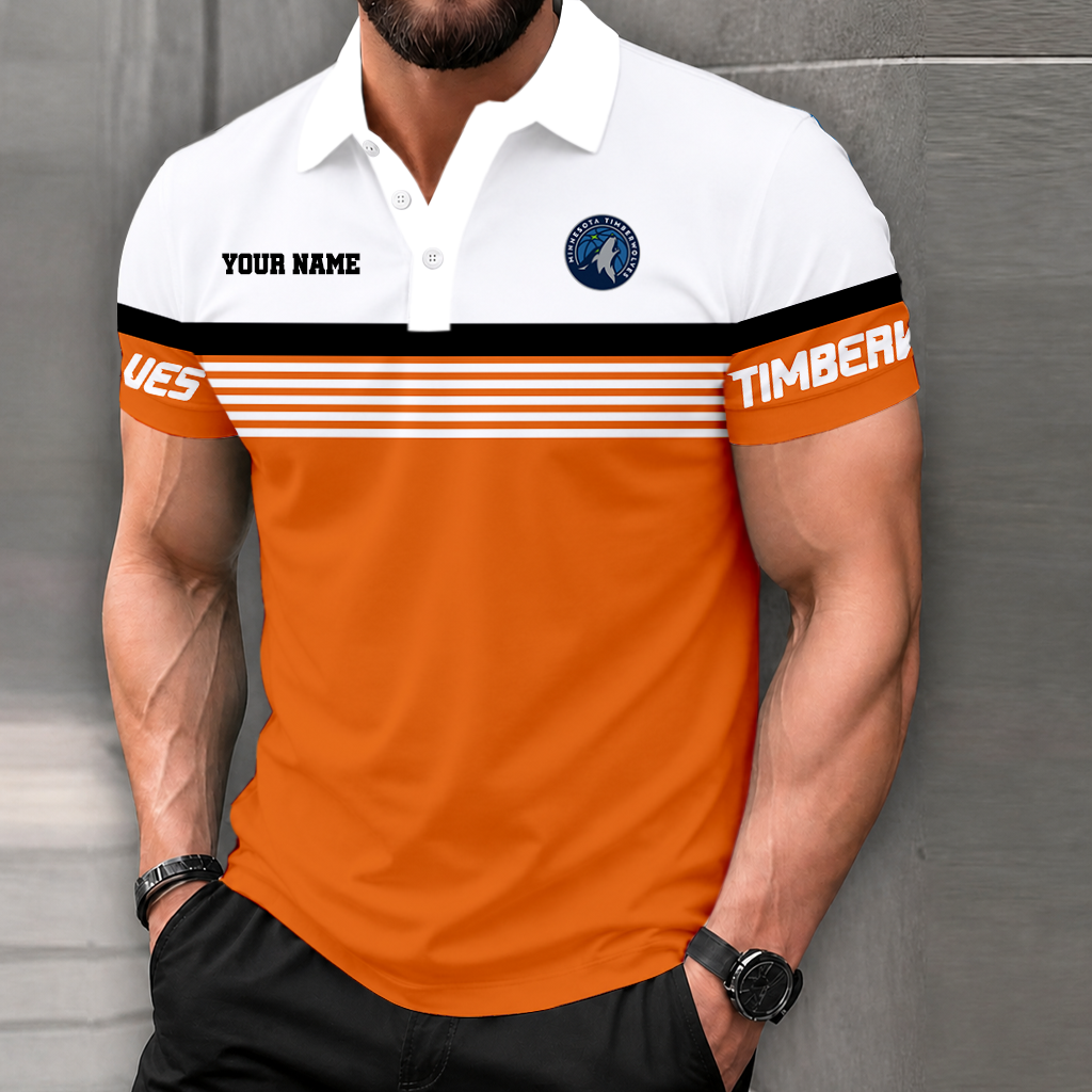 FINAL SALE - NEW CUSTOMIZED NBA05 MTW MINNESOTA TIMBERWOLVES POLO SHIRT