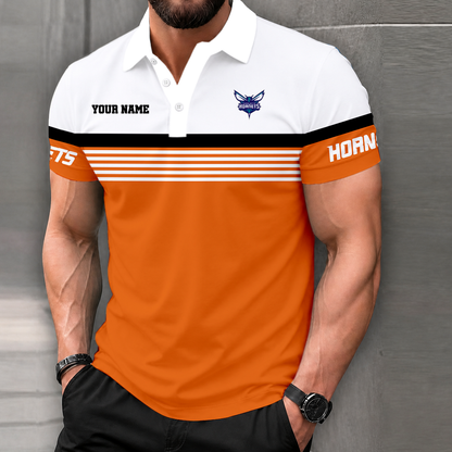 FINAL SALE - NEW CUSTOMIZED NBA27 CHO CHARLOTTE HORNETS POLO SHIRT
