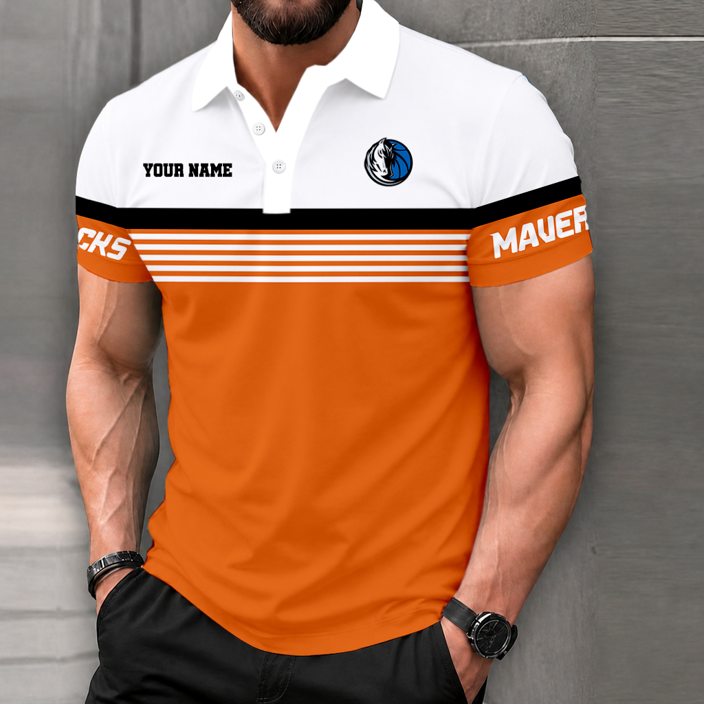 FINAL SALE - NEW CUSTOMIZED NBA18 DMA DALLAS MAVERICKS POLO SHIRT