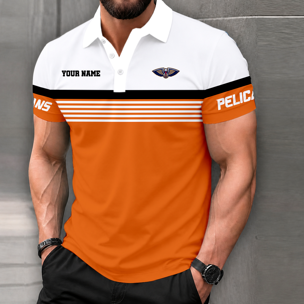 FINAL SALE - NEW CUSTOMIZED NBA30 NOP NEW ORLEANS PELICANS POLO SHIRT