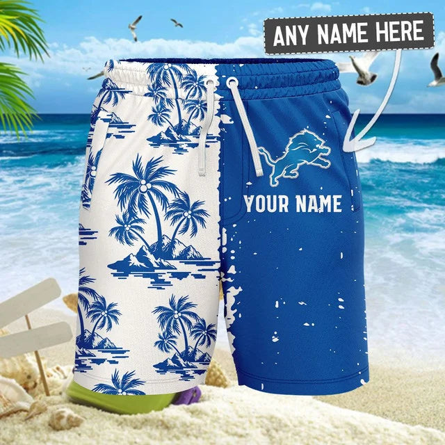[SPECIAL OFFER] NEW CUSTOMIZED NFL04 DTL DETROIT LIONS UNISEX HAWAIIAN SHIRT & SHORTS SET