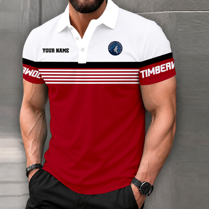FINAL SALE - NEW CUSTOMIZED NBA05 MTW MINNESOTA TIMBERWOLVES POLO SHIRT