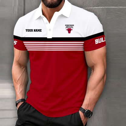 FINAL SALE - NEW CUSTOMIZED NBA19 CBU CHICAGO BULLS POLO SHIRT