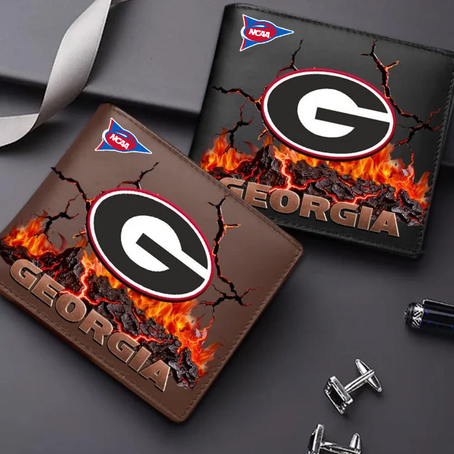 LIMITED EDITION - NEW CUSTOMIZED FBS NCAA06 GEB GE BULLGOGS LEATHER WALLET