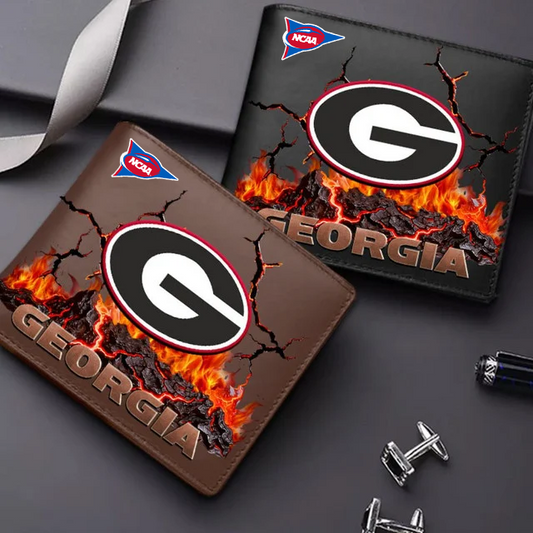 LIMITED EDITION - NEW CUSTOMIZED FBS NCAA06 GEB GE BULLGOGS LEATHER WALLET