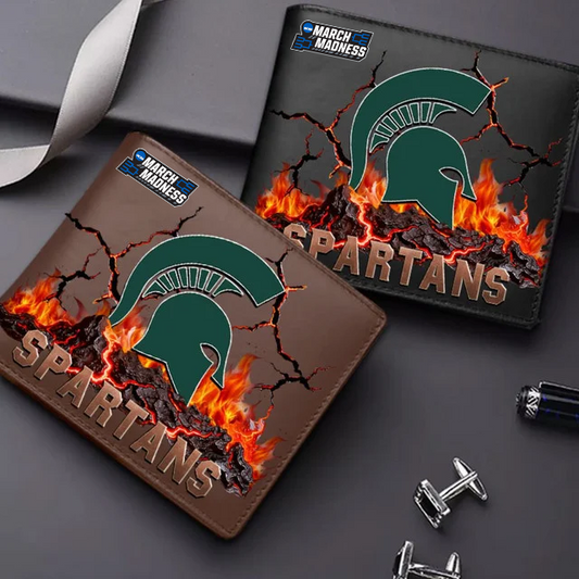 LIMITED EDITION - NEW CUSTOMIZED MAM NCAA07 MSS MS SPARTANS LEATHER WALLET