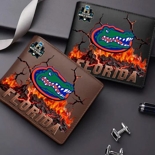 LIMITED EDITION - NEW CUSTOMIZED CWS NCAA08 FLG FL GATORS LEATHER WALLET