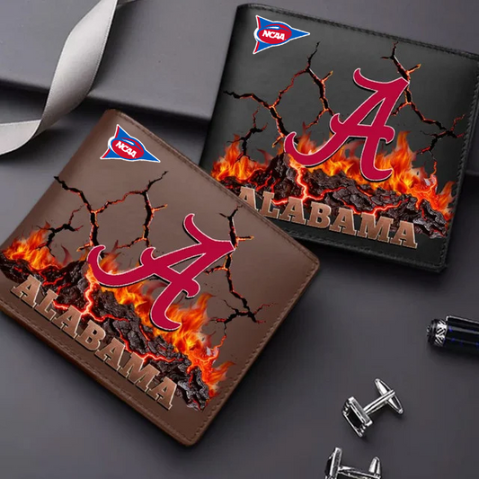 LIMITED EDITION - NEW CUSTOMIZED FBS NCAA08 ABC AB CRIMSON TIDE LEATHER WALLET