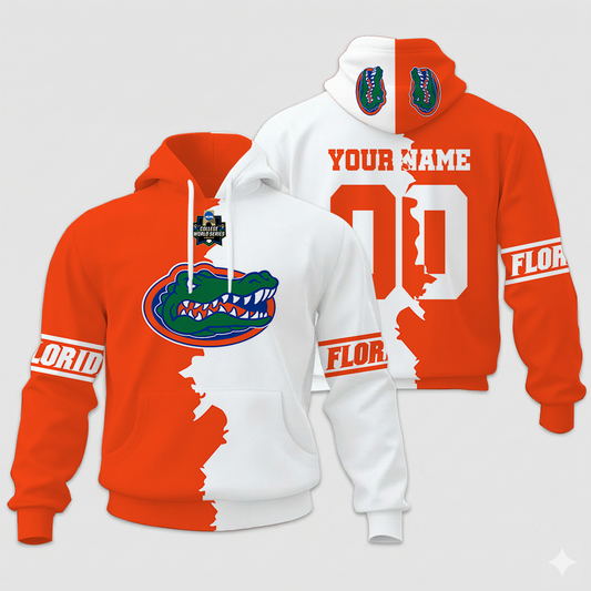 LIMITED EDITION - NEW CUSTOMIZED NCAA CWS08 FLG FL GATORS UNISEX HOODIE & ZIP HOODIE