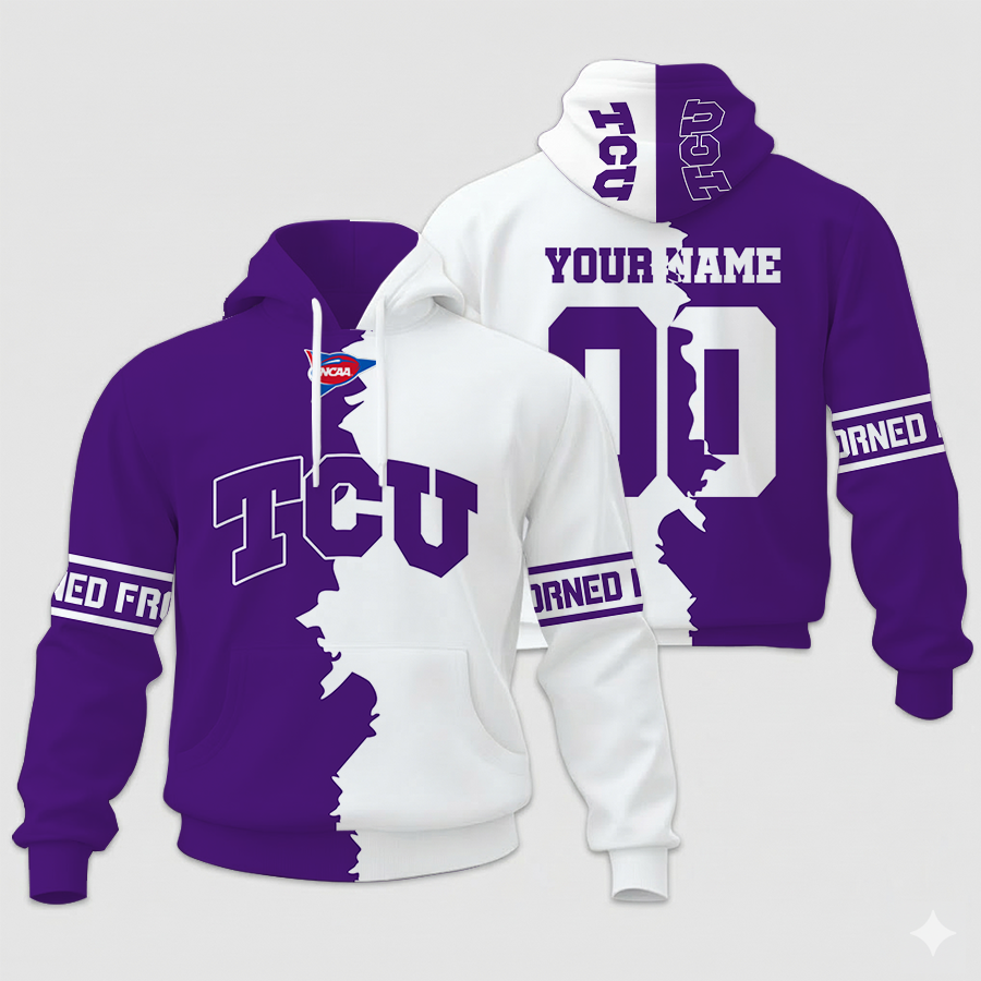 LIMITED EDITION - NEW CUSTOMIZED NCAA FBS09 THF TC HORNED FROGS UNISEX HOODIE & ZIP HOODIE