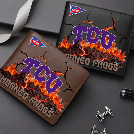 LIMITED EDITION - NEW CUSTOMIZED FBS NCAA09 THF TC HORNED FROGS LEATHER WALLET