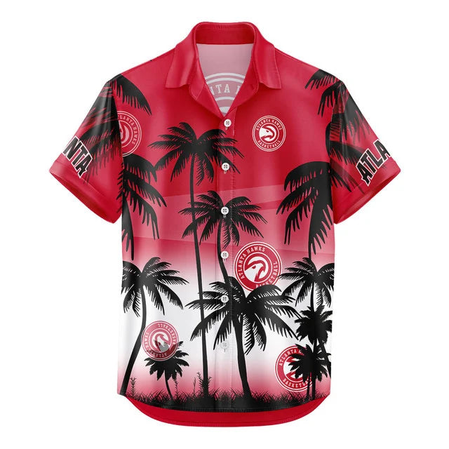 FINAL SALE - NEW CUSTOMIZED NBA17 AHA ATLANTA HAWKS UNISEX HAWAIIAN SHIRT & SHORTS SET
