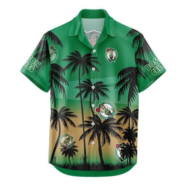 FINAL SALE - NEW CUSTOMIZED NBA03 BCE BOSTON CELTICS UNISEX HAWAIIAN SHIRT & SHORTS SET