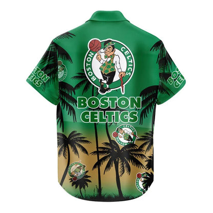FINAL SALE - NEW CUSTOMIZED NBA03 BCE BOSTON CELTICS UNISEX HAWAIIAN SHIRT & SHORTS SET