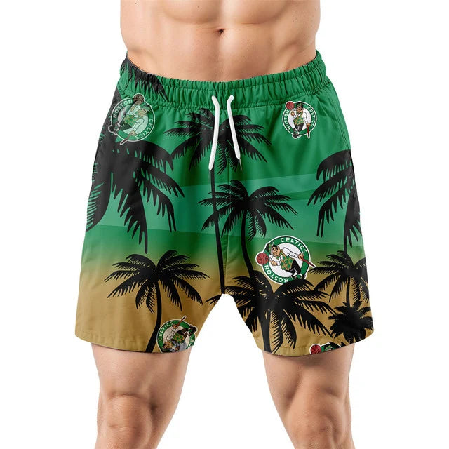 FINAL SALE - NEW CUSTOMIZED NBA03 BCE BOSTON CELTICS UNISEX HAWAIIAN SHIRT & SHORTS SET