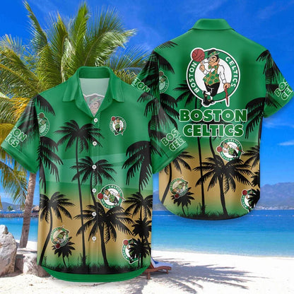 FINAL SALE - NEW CUSTOMIZED NBA03 BCE BOSTON CELTICS UNISEX HAWAIIAN SHIRT & SHORTS SET