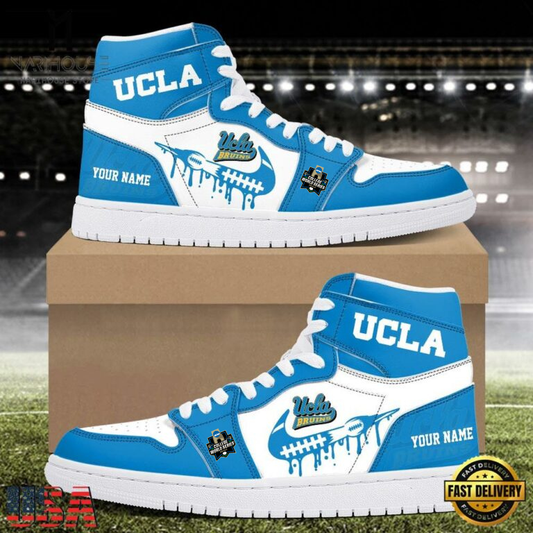 LIMITED EDITION - NEW CUSTOMIZED NCAA COLLEGE WORLD SERIES 24 UCLA BRUINS AIR JORDAN SHOES