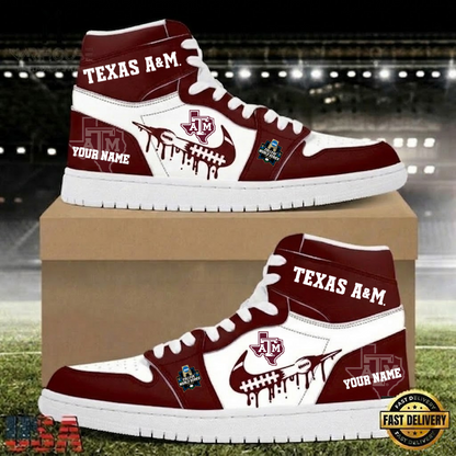 LIMITED EDITION - NEW CUSTOMIZED NCAA COLLEGE WORLD SERIES 27 TEXAS A&M AGGIES AIR JORDAN SHOES