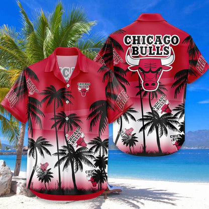 FINAL SALE - NEW CUSTOMIZED NBA19 CBU CHICAGO BULLS UNISEX HAWAIIAN SHIRT & SHORTS SET