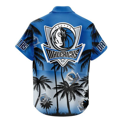 FINAL SALE - NEW CUSTOMIZED NBA18 DMA DALLAS MAVERICKS UNISEX HAWAIIAN SHIRT & SHORTS SET