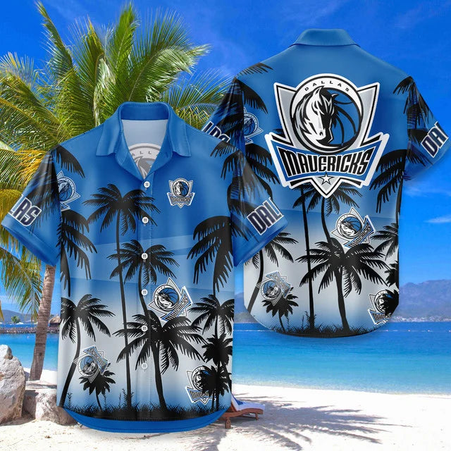 FINAL SALE - NEW CUSTOMIZED NBA18 DMA DALLAS MAVERICKS UNISEX HAWAIIAN SHIRT & SHORTS SET