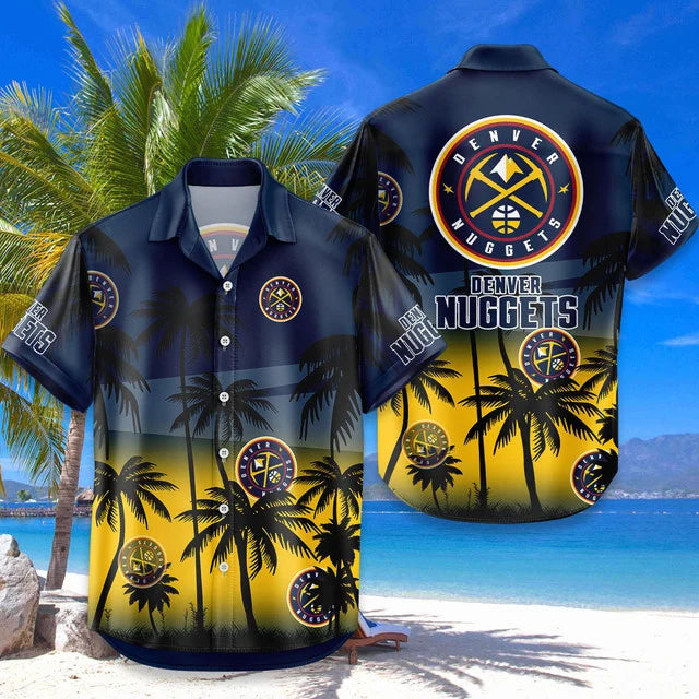 FINAL SALE - NEW CUSTOMIZED NBA08 DNU DENVER NUGGETS UNISEX HAWAIIAN SHIRT & SHORTS SET