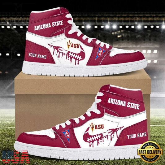 LIMITED EDITION - NEW CUSTOMIZED NCAA FBS04 ASS AS SUN DEVILS AIR JORDAN SHOES